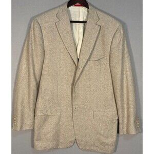 Isaia  Neiman Marcus Blazer Mens 42 Beige Silk Linen Unstructured Made In Italy